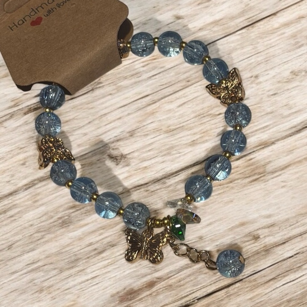Elegant Butterfly Beaded Bracelet (It Does Stretch)